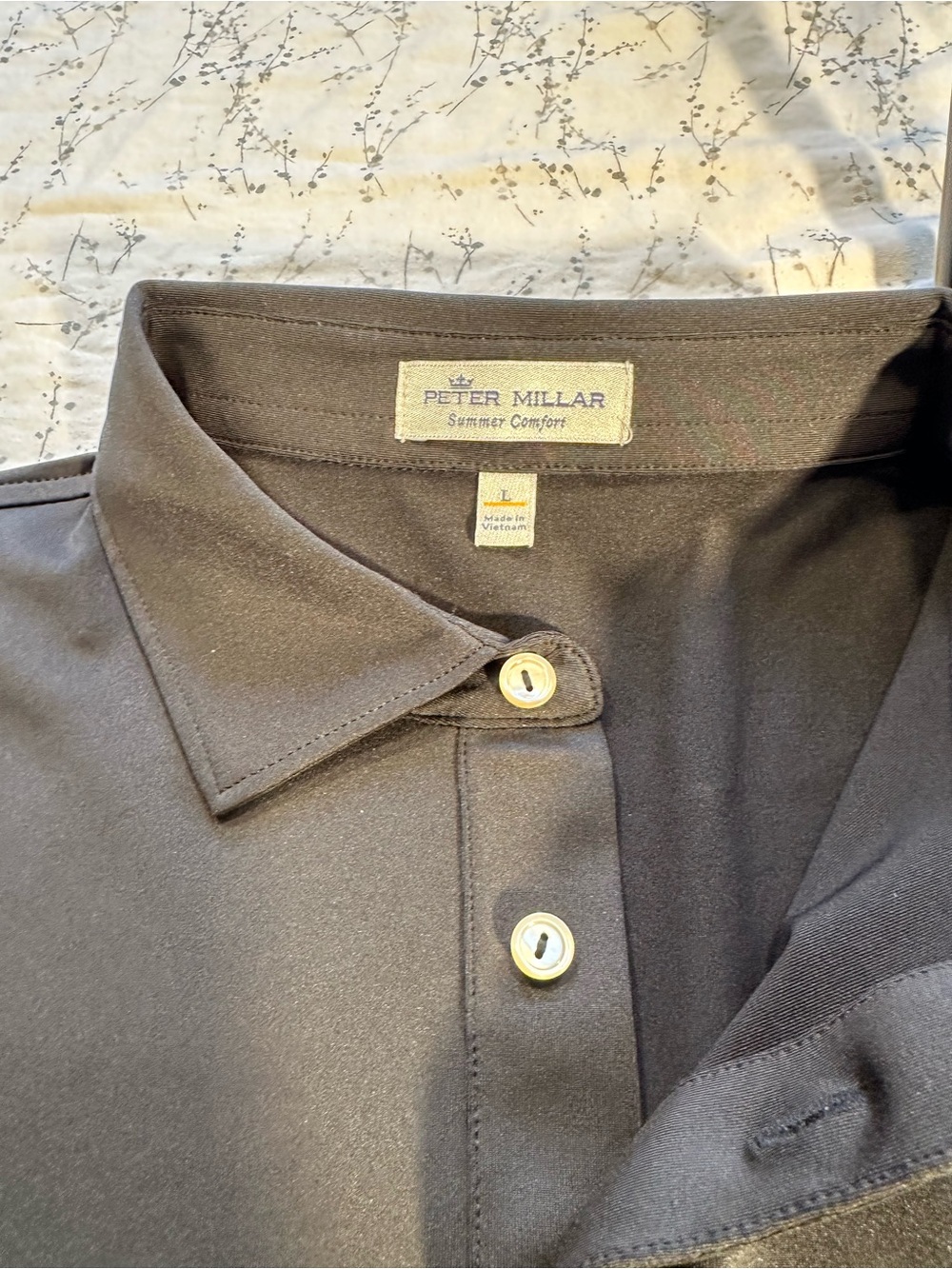 Peter Millar Summer comfort Golf Black Polo T- Shirt - size Large